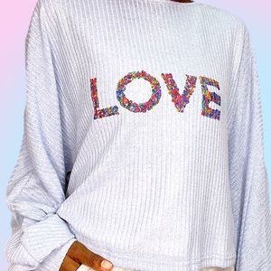 LOVE SWEATER OR CROP LONG SLEEVE TZB CUSTOM